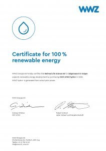 Belimed Life Science - 100% renewable energy certificate